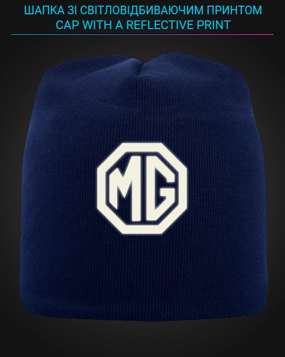 Шапка со светоотражающим принтом MG Логотип - синяя