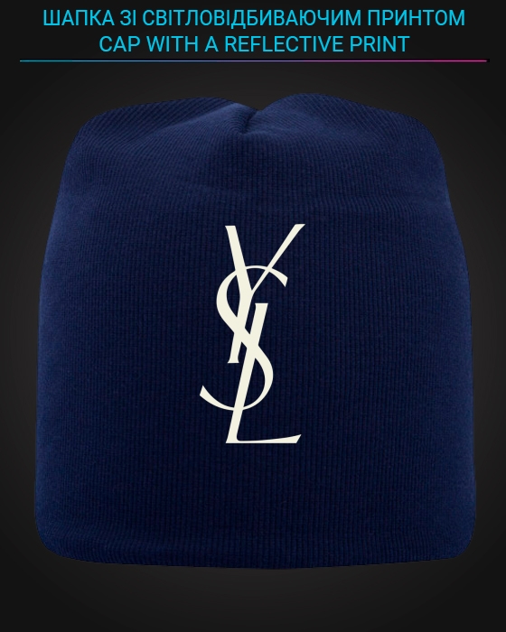 Cap with reflective print YSL - blue