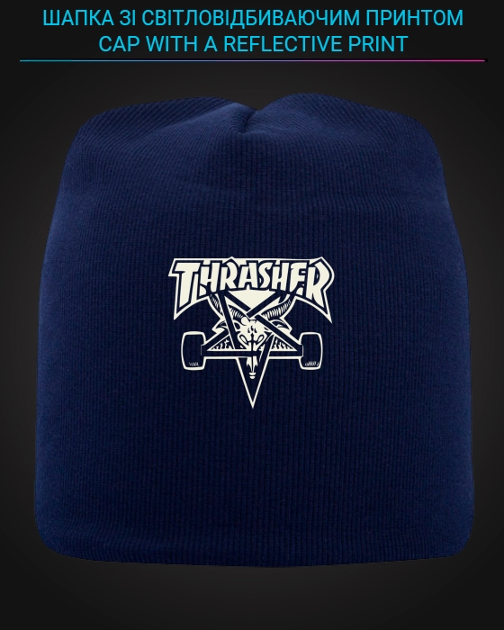 Cap with reflective print Thrasher - blue