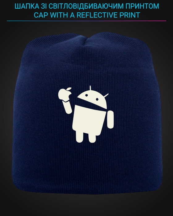 Cap with reflective print Android - blue