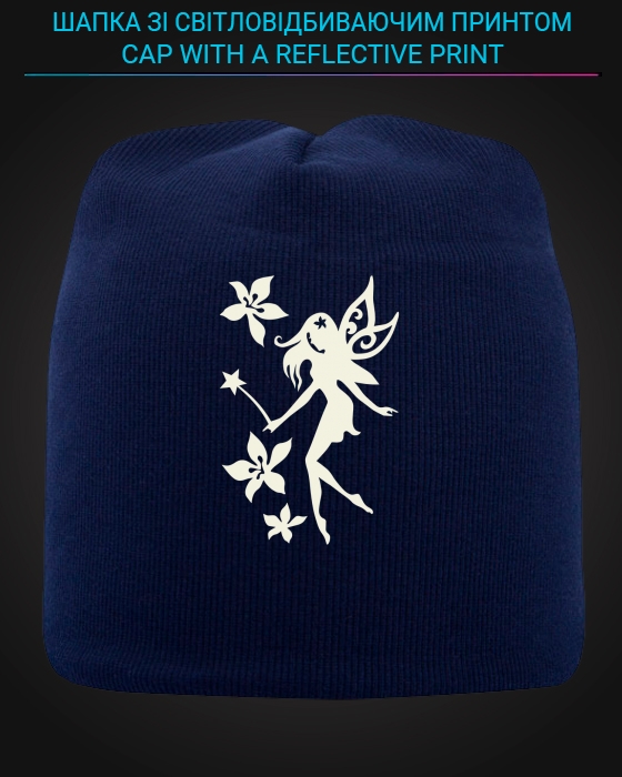 Cap with reflective print Fairy - blue