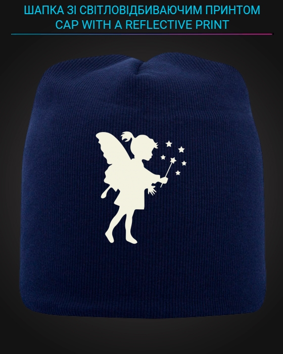 Cap with reflective print Little Fairy - blue
