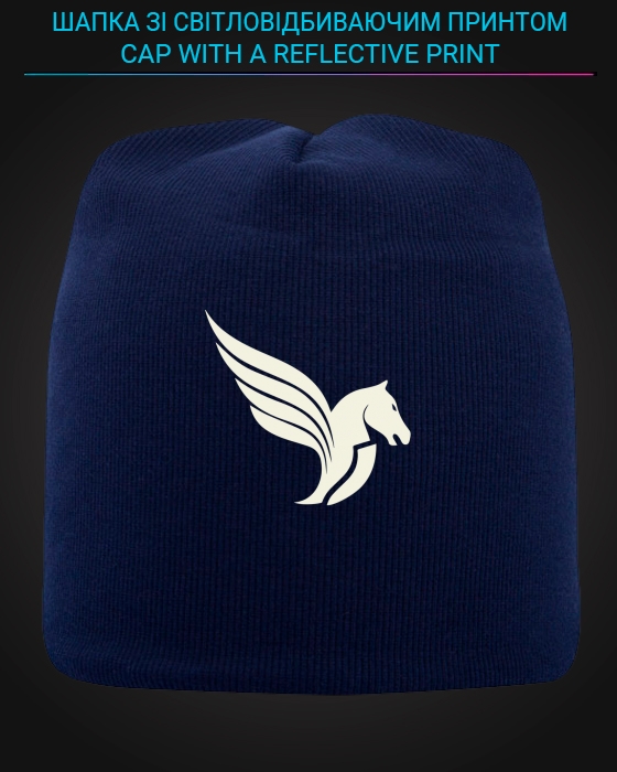 Cap with reflective print Pegas Wings - blue