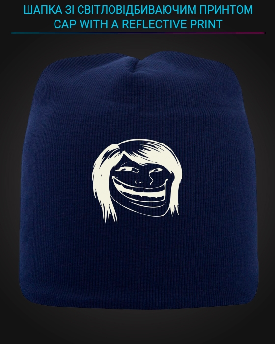 Cap with reflective print Troll Girl - blue