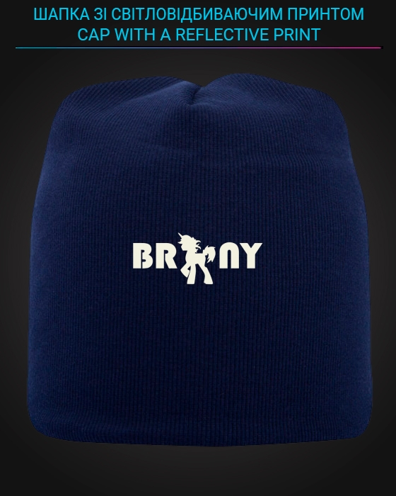 Cap with reflective print Brony - blue