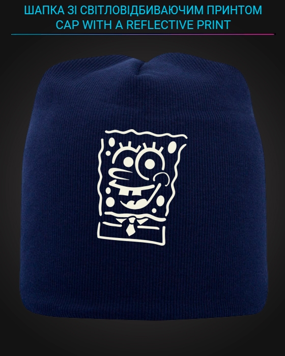 Cap with reflective print Sponge Bob - blue