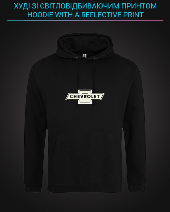 Hoodie with Reflective Print Chevrolet Logo 2 - XS black