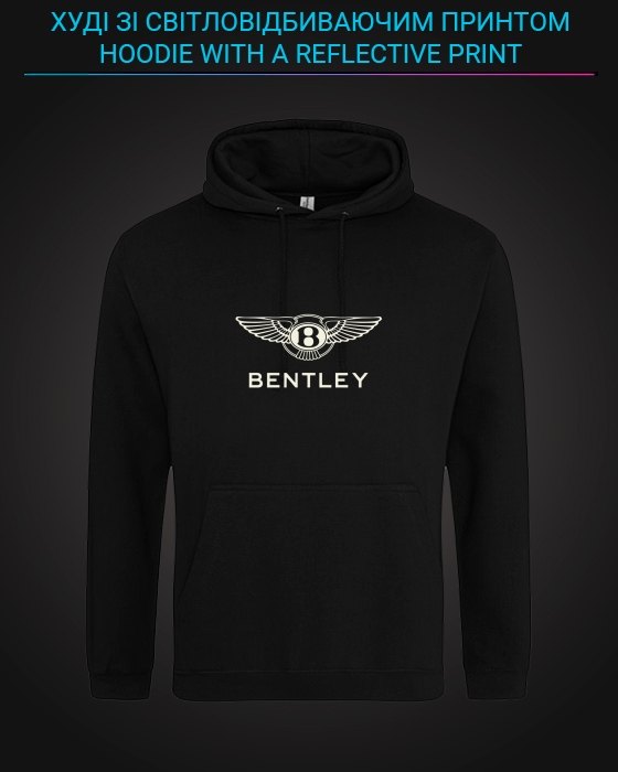 Hoodie with Reflective Print Bentley Logo - XS black