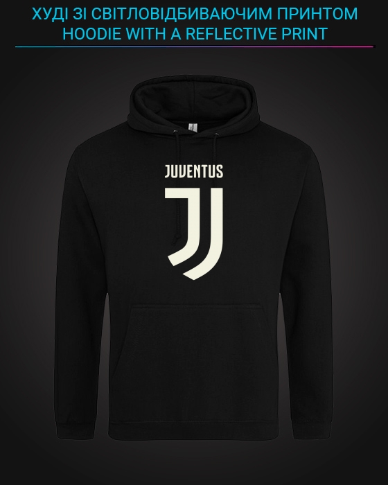 Hoodie with Reflective Print Juventus Logo - XS black