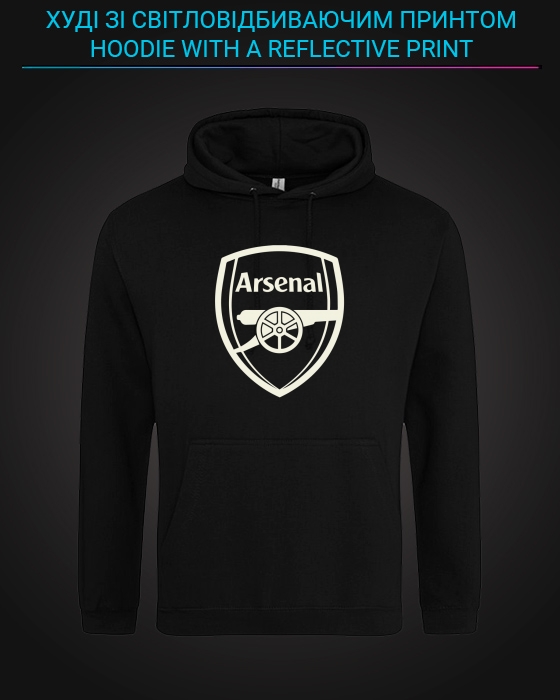 Hoodie with Reflective Print Arsenal - XS black
