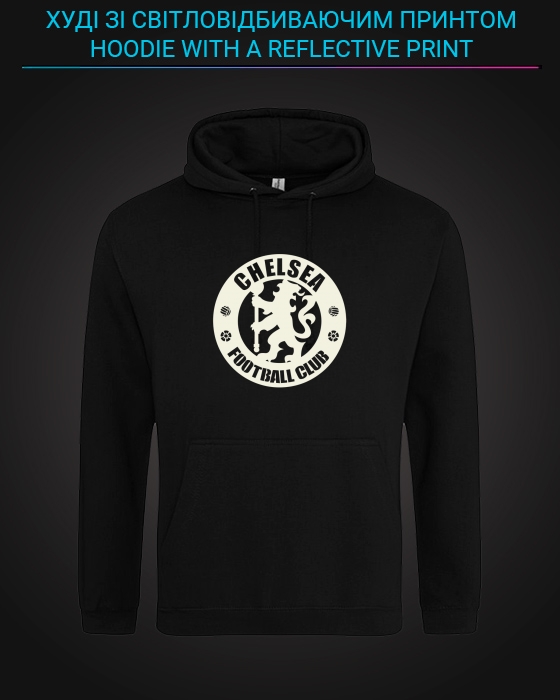 Hoodie with Reflective Print Chelsea - XS black