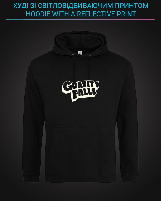Hoodie with Reflective Print Gravity Falls - XS black