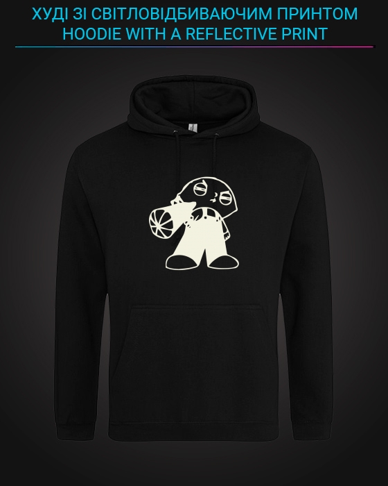 Hoodie with Reflective Print Stewie Griffin - XS black