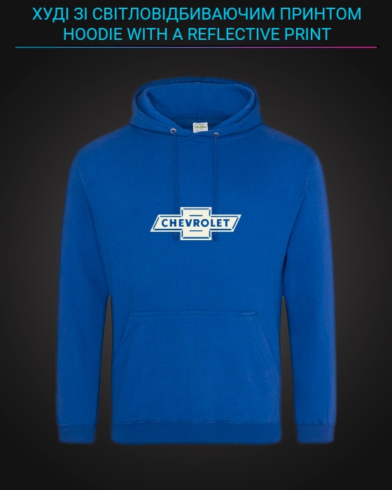 Hoodie with Reflective Print Chevrolet Logo 2 - XL blue