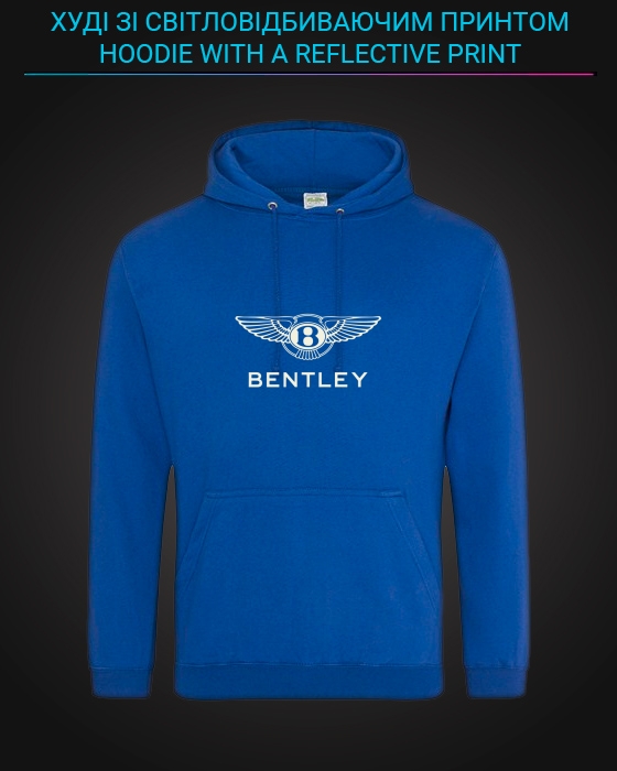 Hoodie with Reflective Print Bentley Logo - XS blue