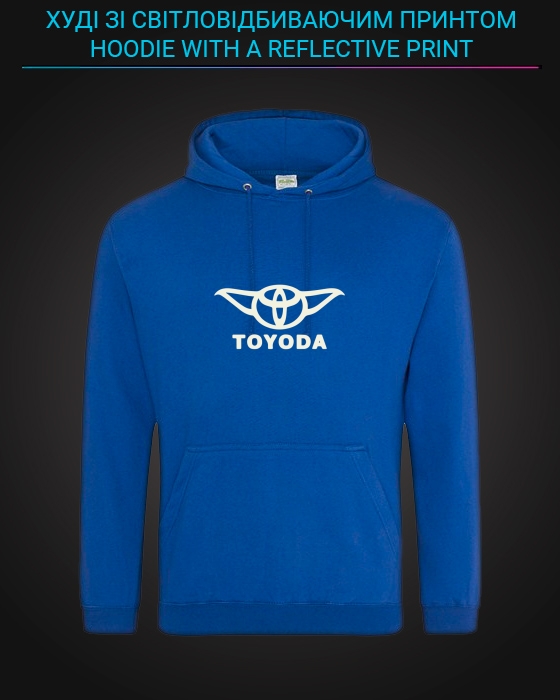 Hoodie with Reflective Print Toyoda - XS blue