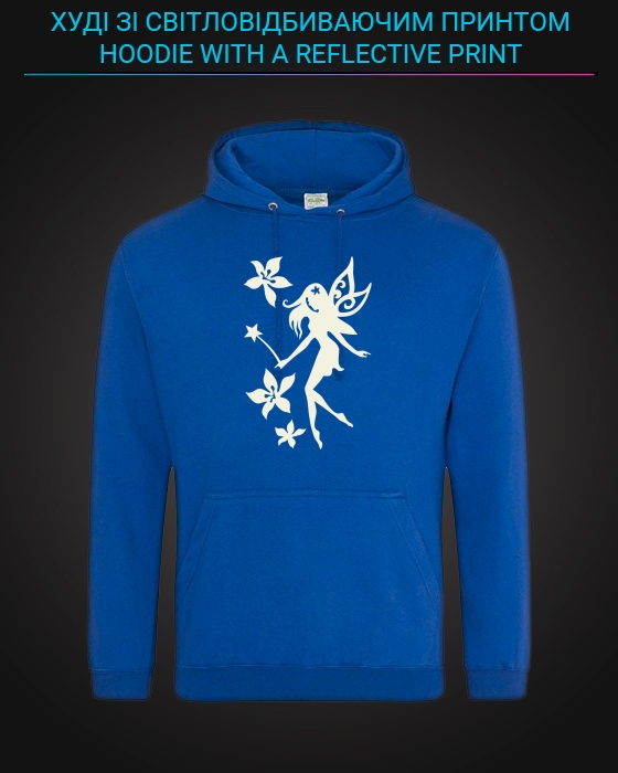 Hoodie with Reflective Print Fairy - XS blue