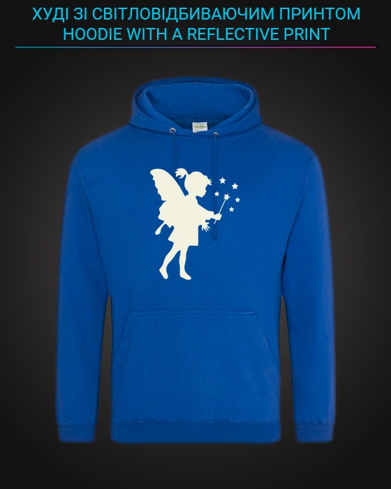 Hoodie with Reflective Print Little Fairy - XL blue