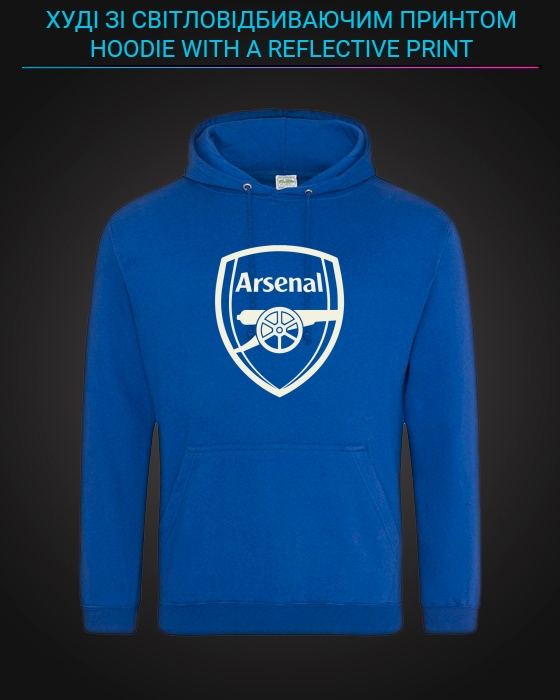 Hoodie with Reflective Print Arsenal - XS blue