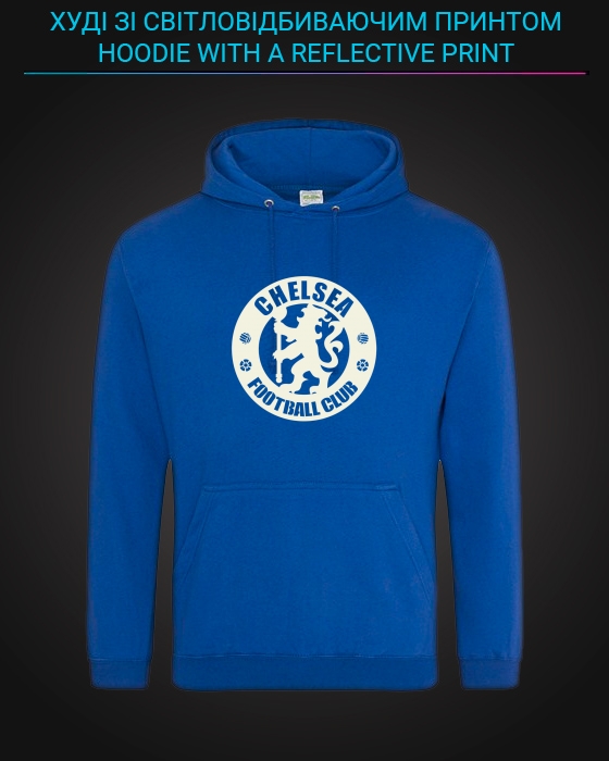 Hoodie with Reflective Print Chelsea - XL blue