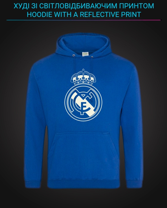 Hoodie with Reflective Print Real Madrid - XL blue