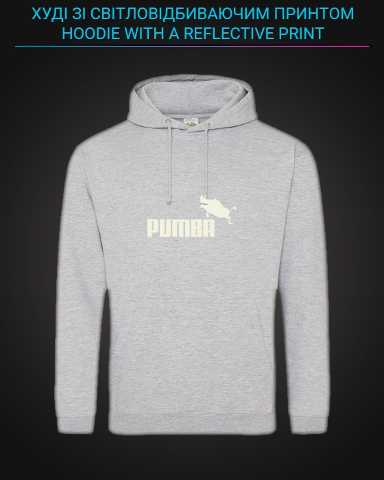 Hoodie with Reflective Print Pumba - M grey