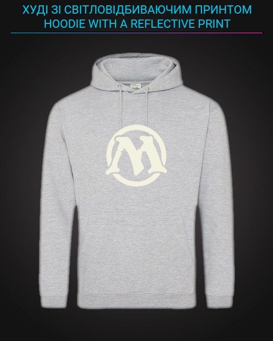 Hoodie with Reflective Print Magic The Gathering - M grey