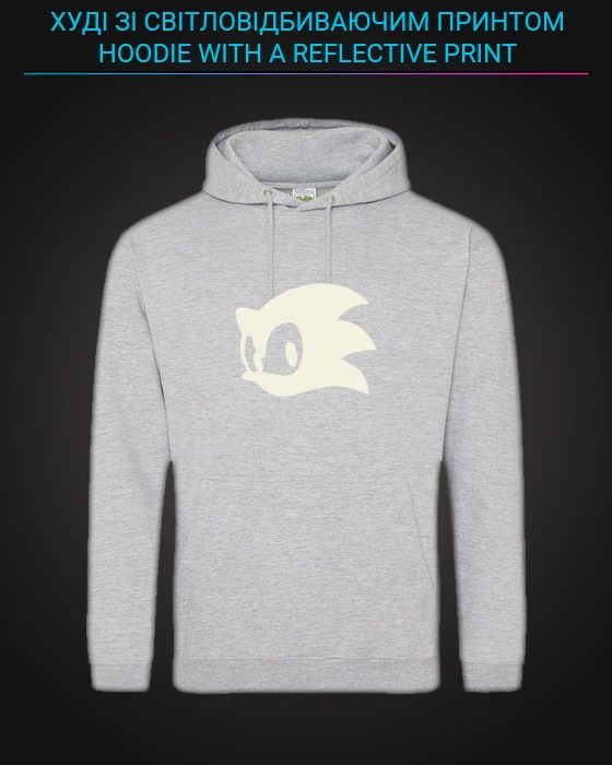 Hoodie with Reflective Print Sonic - M grey