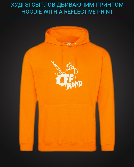 Hoodie with Reflective Print Off Road - 2XL orange