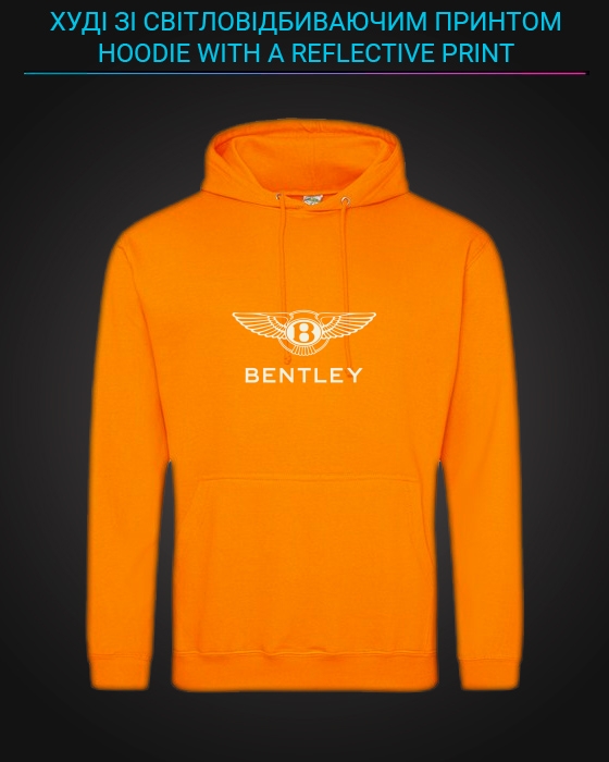 Hoodie with Reflective Print Bentley Logo - XS orange