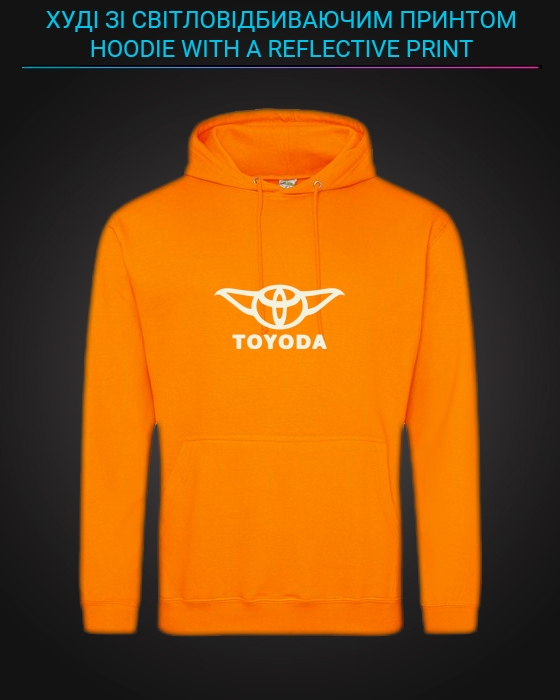Hoodie with Reflective Print Toyoda - XS orange