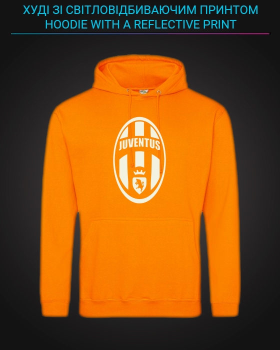 Hoodie with Reflective Print Juventus - 2XL orange