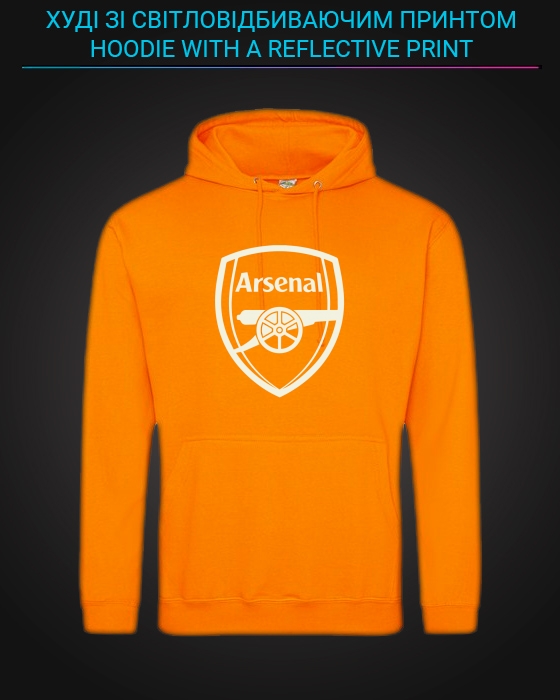 Hoodie with Reflective Print Arsenal - XS orange