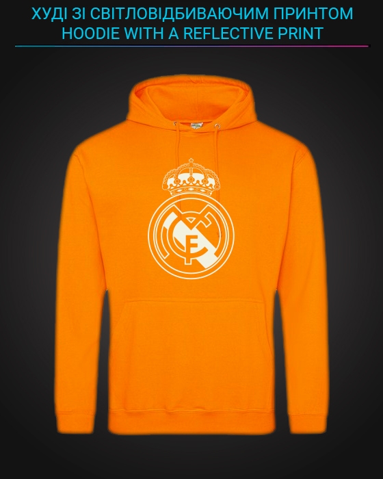 Hoodie with Reflective Print Real Madrid - 2XL orange