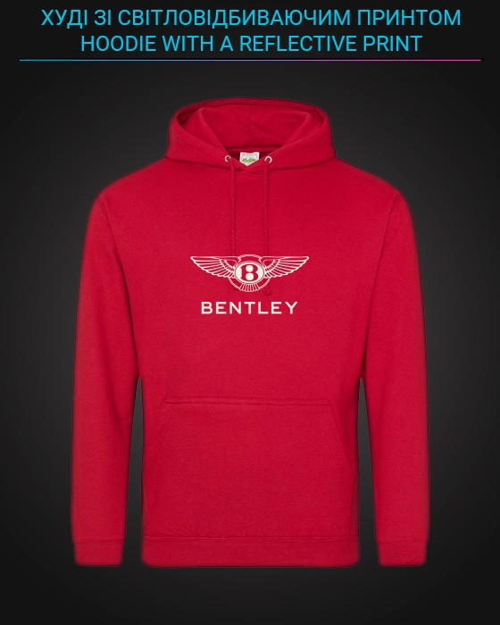 Hoodie with Reflective Print Bentley Logo - XS red
