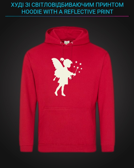 Hoodie with Reflective Print Little Fairy - XS red