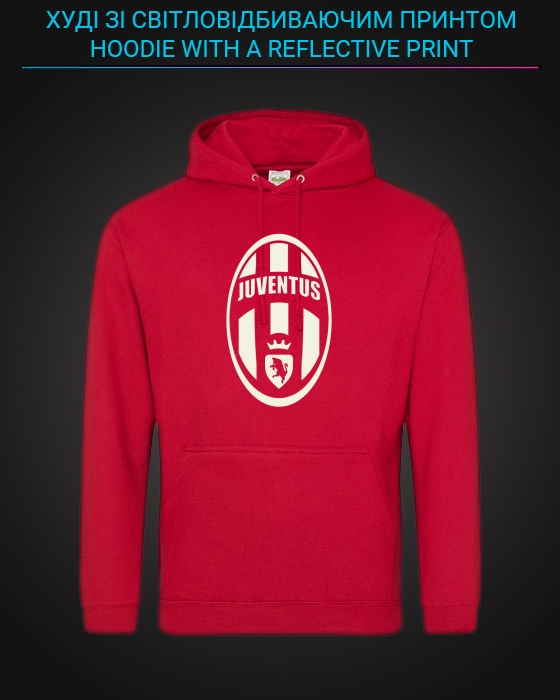 Hoodie with Reflective Print Juventus - XS red