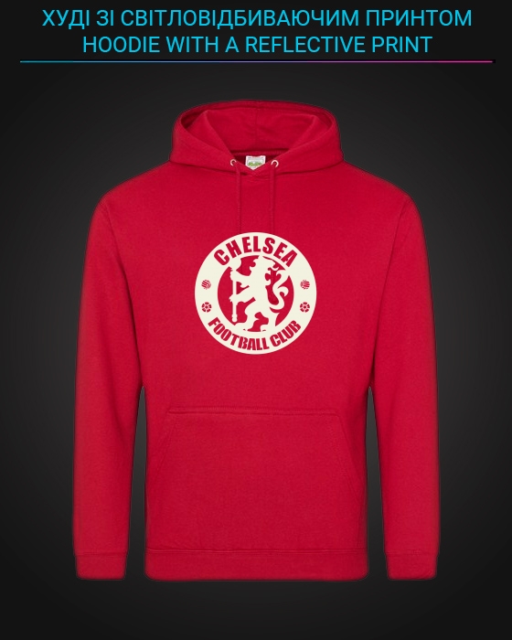 Hoodie with Reflective Print Chelsea - XS red