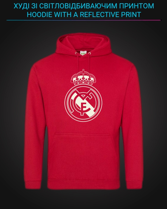 Hoodie with Reflective Print Real Madrid - XS red
