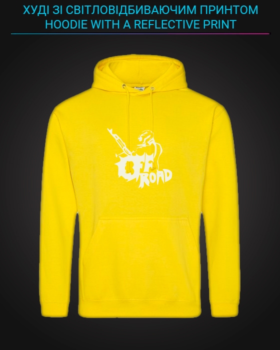 Hoodie with Reflective Print Off Road - 2XL yellow