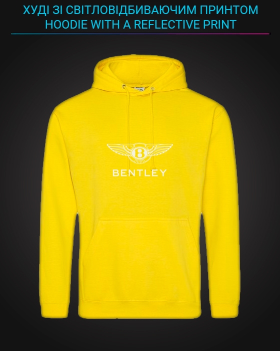 Hoodie with Reflective Print Bentley Logo - 2XL yellow