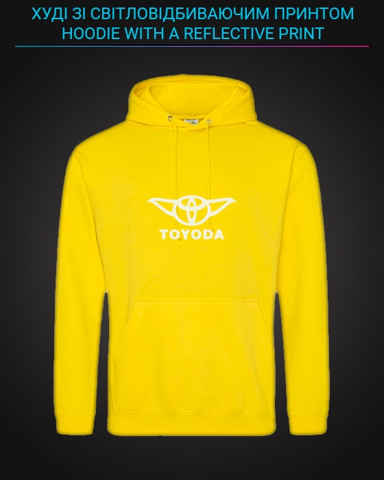 Hoodie with Reflective Print Toyoda - XS yellow