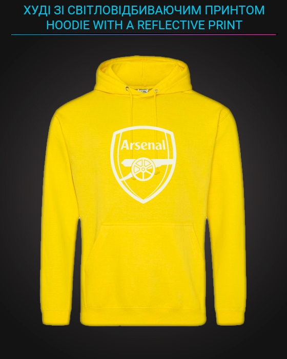 Hoodie with Reflective Print Arsenal - 2XL yellow