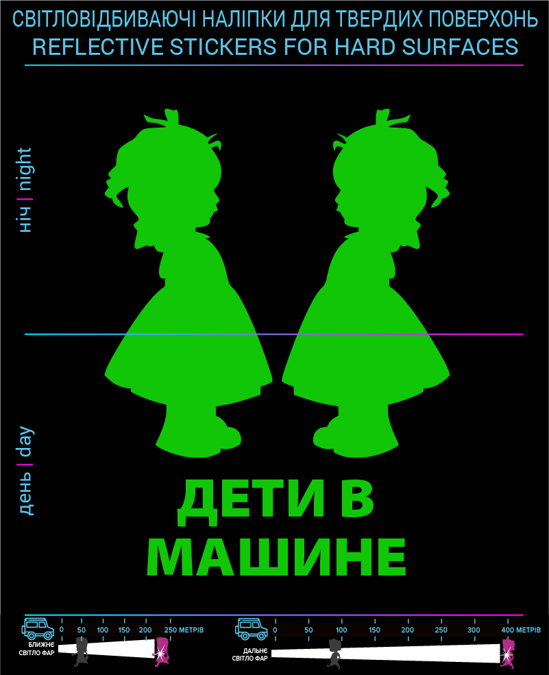 Stickers Children mashine3 (Ros. Language), green, hard surface - фото 2