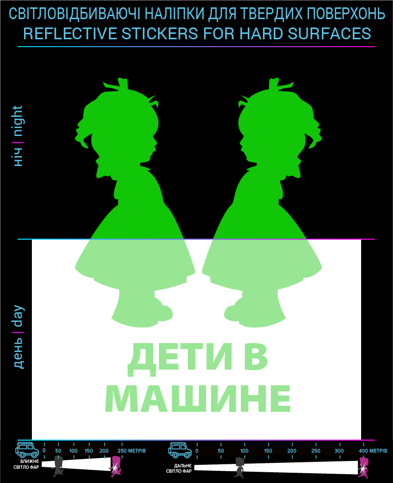 Stickers Children mashine3 (Ros. Language), green, hard surface