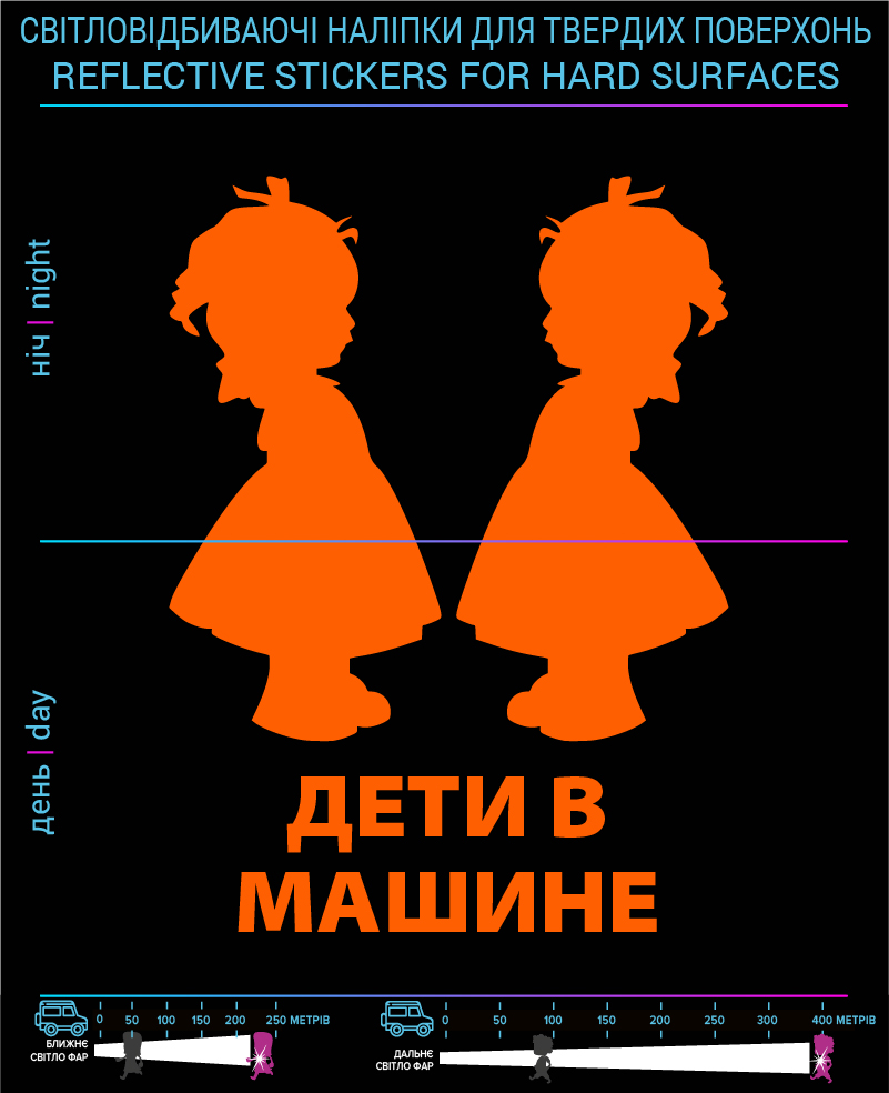 Stickers Children mashine3 (Ros. Language), orange, for hard surfaces - фото 2