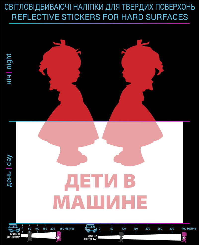 Stickers Children mashine3 (Ros. Language), red, hard surface photo