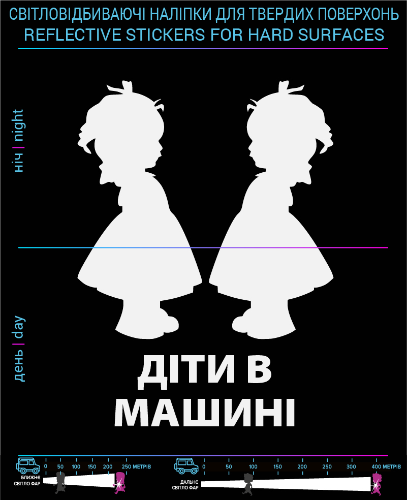 Stickers Children mashine2 (Ukr. Language), white, hard surface - фото 2