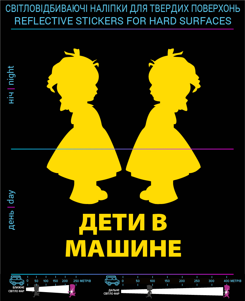 Stickers Children mashine3 (Ros. Language), yellow, hard surface - фото 2
