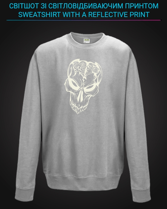 sweatshirt with Reflective Print Zombie - 5/6 grey